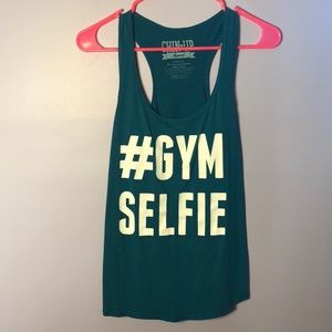 Teal #gymselfie tank top